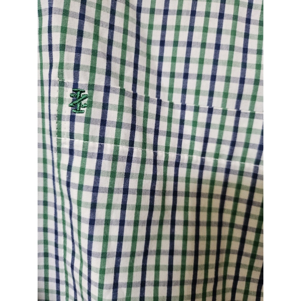 Izod Green Plaid Button Down Shirt, Sz Small
